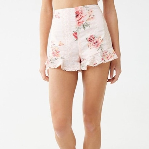 Forever 21 pink floral shorts - Picture 2 of 5